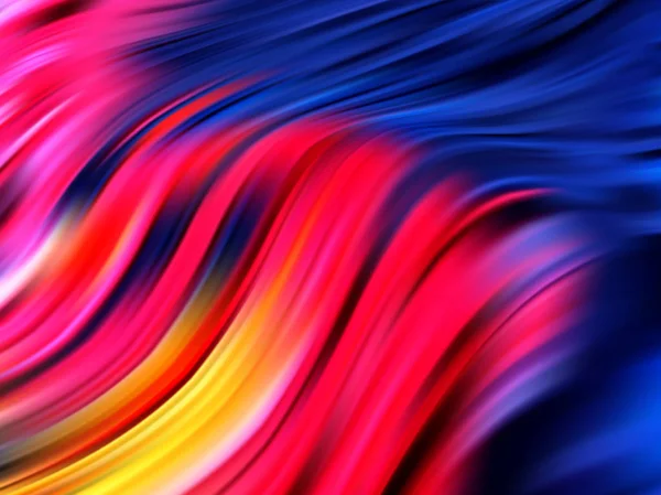 Abstrakt Våg Linjer Vätska Rainbow Stil Färg Ränder Svart Bakgrund — Stock vektor