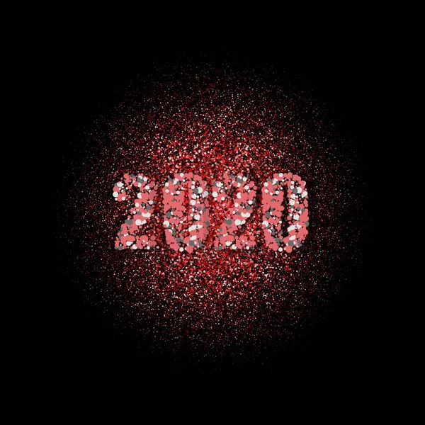 Golden texture. Red particles of dust in the form of confetti on a black background. Festive design 2020 eps10 — Stock Vector