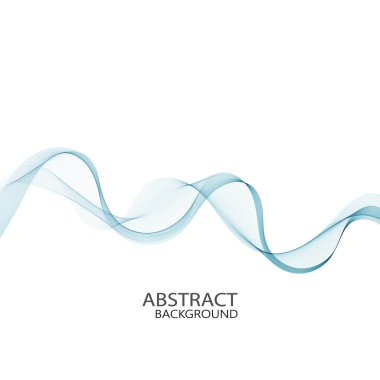 Soyut vektör arkaplanı, broşür, web sitesi, broşür tasarımı için mavi şeffaf dalga çizgileri. duman dalgası. eps10