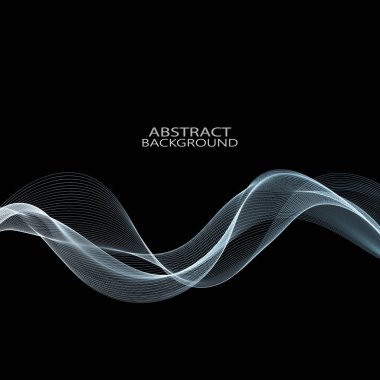 Soyut mavi dalgalar üzerinde siyah arka plan. Vektör çizim Eps10