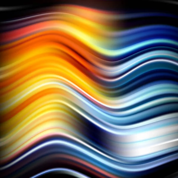 Sfondo liquido con forme d'onda di colore arcobaleno. Astrazione per il design. Illustrazione vettoriale — Vettoriale Stock