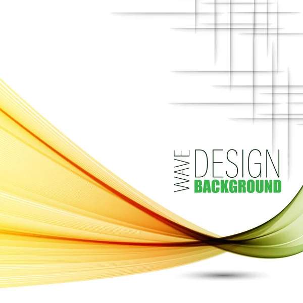 Абстрактний векторний хвильовий фон, зелені та помаранчеві хвилясті лінії для дизайну брошури, веб-сайту, флаєра eps10 — стоковий вектор