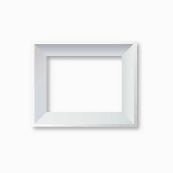 Marco cuadrado blanco en la pared gris con sombras realistas. Ilustración vectorial. EPS10. — Vector de stock