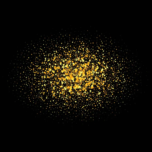 Текстура золотого блеска на черном фоне. Отдых. Золотой взрыв конфетти. Золотистая фактура на черном фоне. Элемент дизайна . — стоковый вектор
