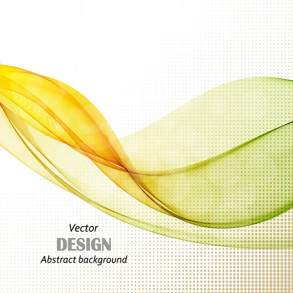 Fond d'onde vectorielle abstrait, lignes ondulées vertes et orange pour brochure de design, site web, dépliant eps10 — Image vectorielle