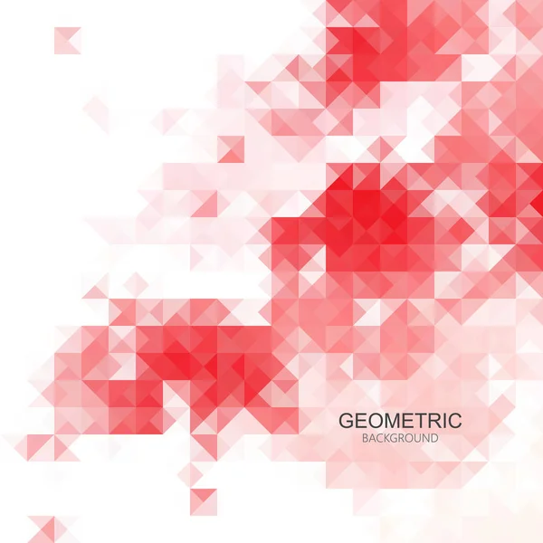 Abstraktní, geometrické pozadí, trojúhelník a čtverec, červený vektor — Stockový vektor