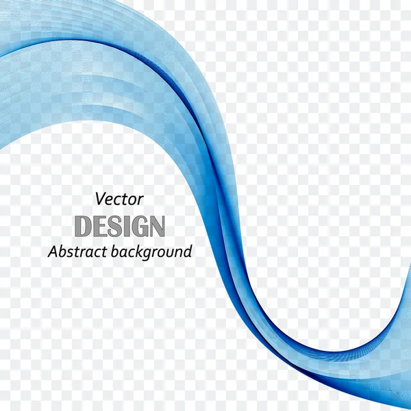 Abstrato onda azul em fundo transparente. Ilustração vetorial . — Vetor de Stock