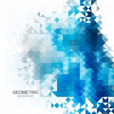 Mavi üçgen vektörlerden oluşan soyut arkaplan