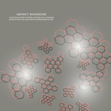 Vektör Soyut Bilim Arkaplanı. Altıgen geometrik tasarım.