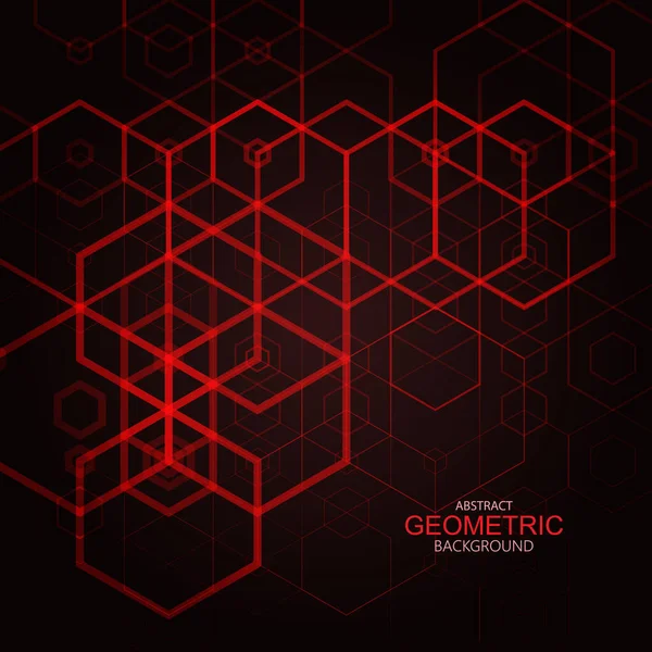 Abstracte achtergrond met geometrisch patroon. Eps10 Vector illustratie rode zeshoek — Stockvector