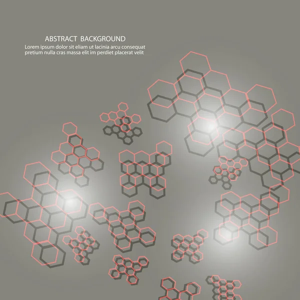 Vektör Soyut Bilim Arkaplanı. Altıgen geometrik tasarım.