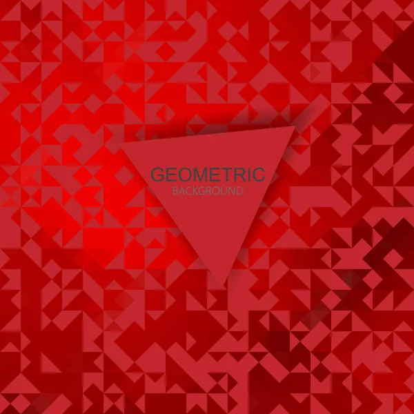アブストラクトカラフルな三角形幾何学的赤背景,ベクターイラストビジネスプレゼンテーション用幾何学的デザイン. — ストックベクタ