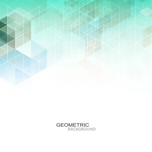 Vector Fundo geométrico abstrato. Modelo de design de brochura. Forma de hexágono azul —  Vetores de Stock