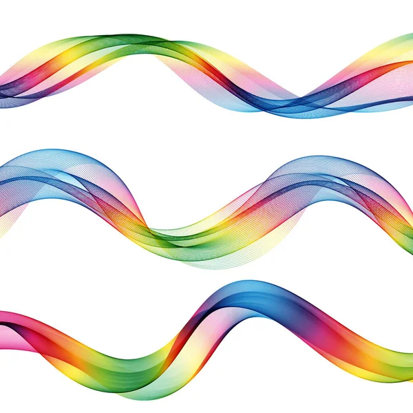 Установить волны радуги, вектор движения гладкие радужные линии волны на белом фоне. Элемент дизайна — стоковый вектор