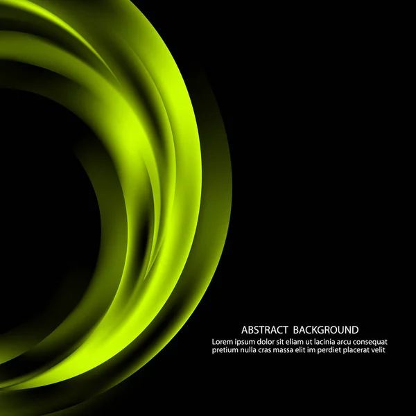 Formas abstractas verdes en el vector de fondo oscuro — Vector de stock