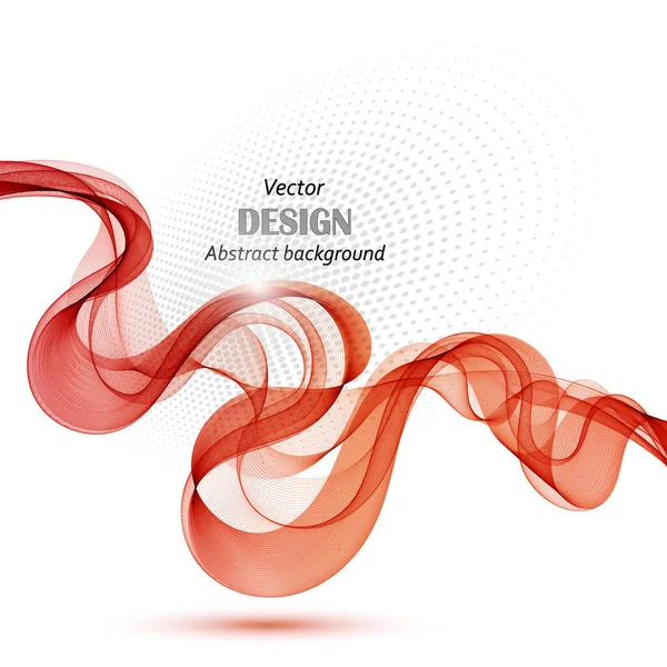 Vector de color abstracto elemento de diseño de onda roja — Archivo Imágenes Vectoriales