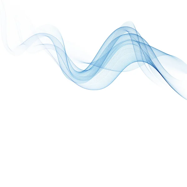 Horizontal Resumen Smoky Blue Wave vector eps10 — Vector de stock