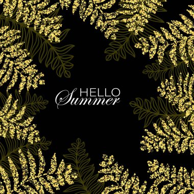 Şeffaf arkaplanda altın palmiye izinlerinin vektör illüstrasyonu.