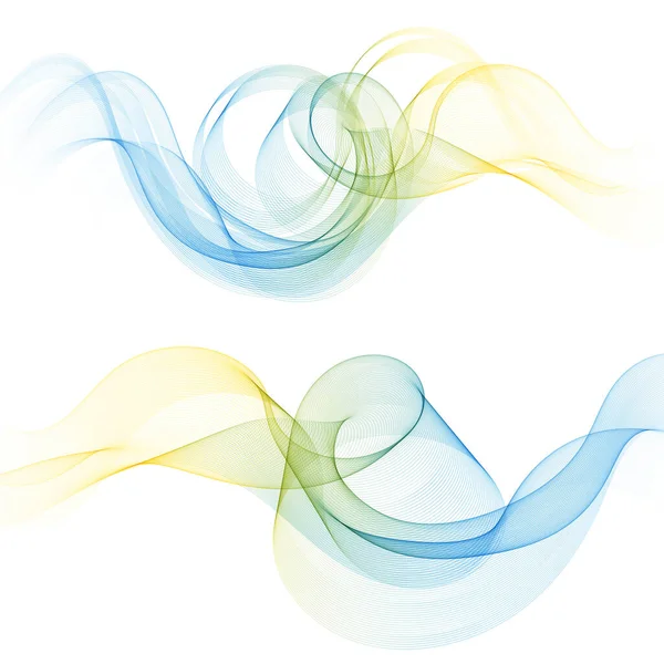 Bleu et orange vagues de fumée fond abstrait. Illustration vectorielle — Image vectorielle