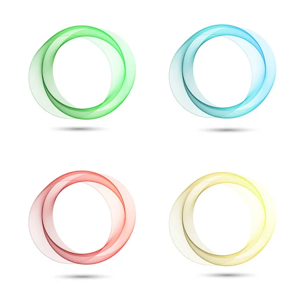 Set of colored smooth waves in the form of a circle with a shadow on an abstract background. EPS 10 vector illustration. — Stock Vector