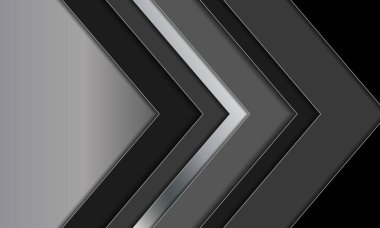 Gümüş ve siyah pastel kağıtlar arka planda kesilmiş. Soyut modern arka plan. Geometrik 3d duvar kağıdı