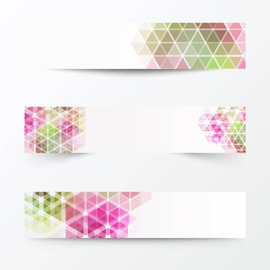 Geometrik şekil arkaplana sahip soyut web pankartı