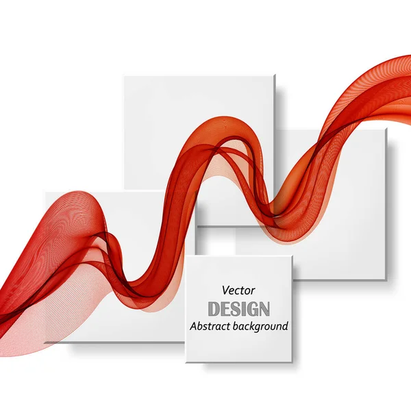 Vector Color Abstracto Elemento Diseño Onda Roja Eps10 — Vector de stock