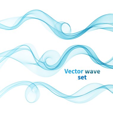 Soyut renk duman dalgasını ayarlayın. Şeffaf yumuşak vektör hatları. eps10