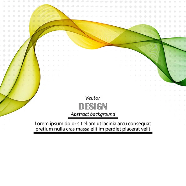 Абстрактний Векторний Хвильовий Фон Зелені Помаранчеві Хвилясті Лінії Дизайну Брошури — стоковий вектор