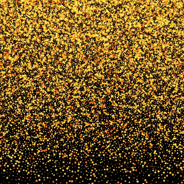 Texture or paillettes isolée sur fond noir. Golden design points fond . — Image vectorielle