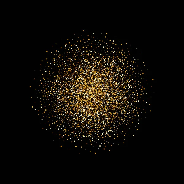 Arany csillogás textúra elszigetelt fekete háttérrel. Arany design pontok háttér. — Stock Vector