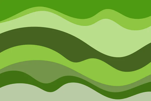 Poziomy zielony falisty abstrakcyjny tło wektor projekt — Wektor stockowy
