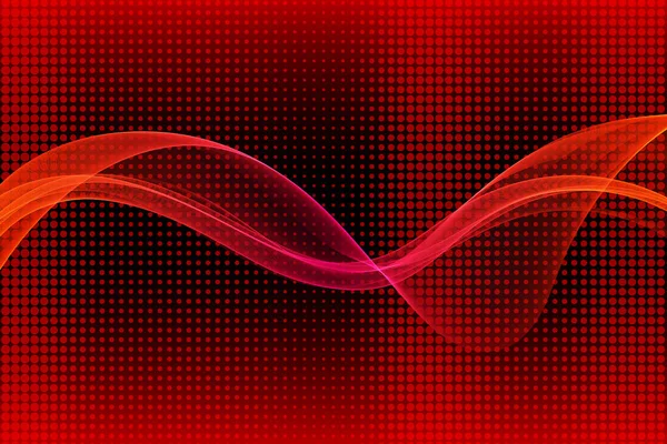 Horisontella röda linjer släta vågor på en halvton abstrakt bakgrund. Utformningselement — Stock vektor