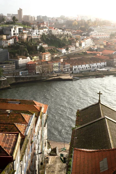 Όμορφο Τοπίο Του Πόρτο Πορτογαλία Θέα Στον Ποταμό Ντούρο Και — Φωτογραφία Αρχείου