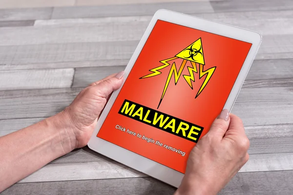 Malware-Konzept auf dem Tablet — Stockfoto