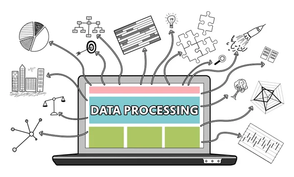 Concepto de procesamiento de datos sobre fondo blanco — Foto de Stock