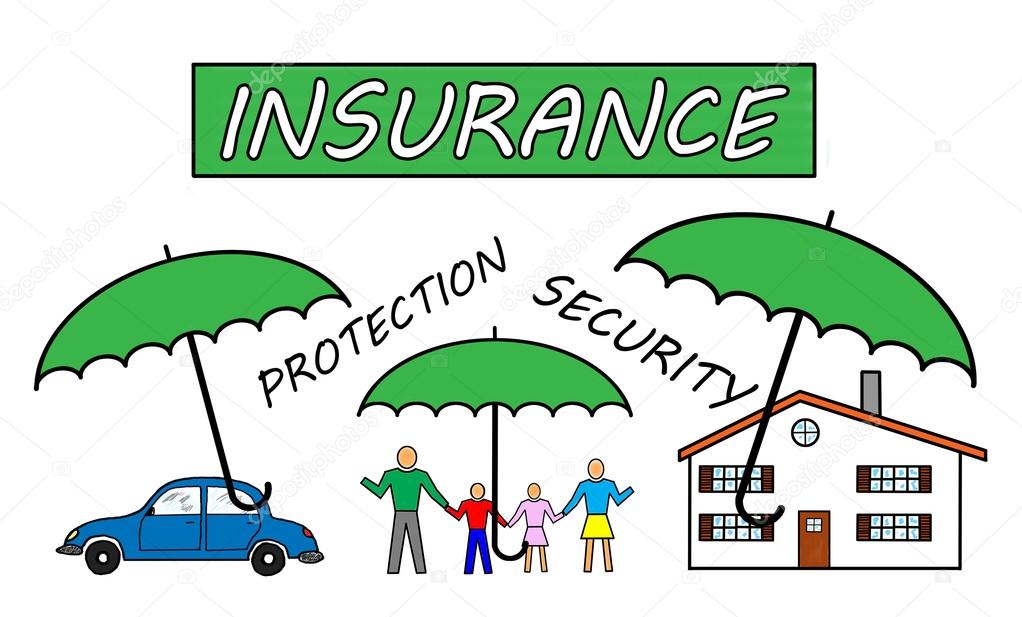 Insurance concept on white background