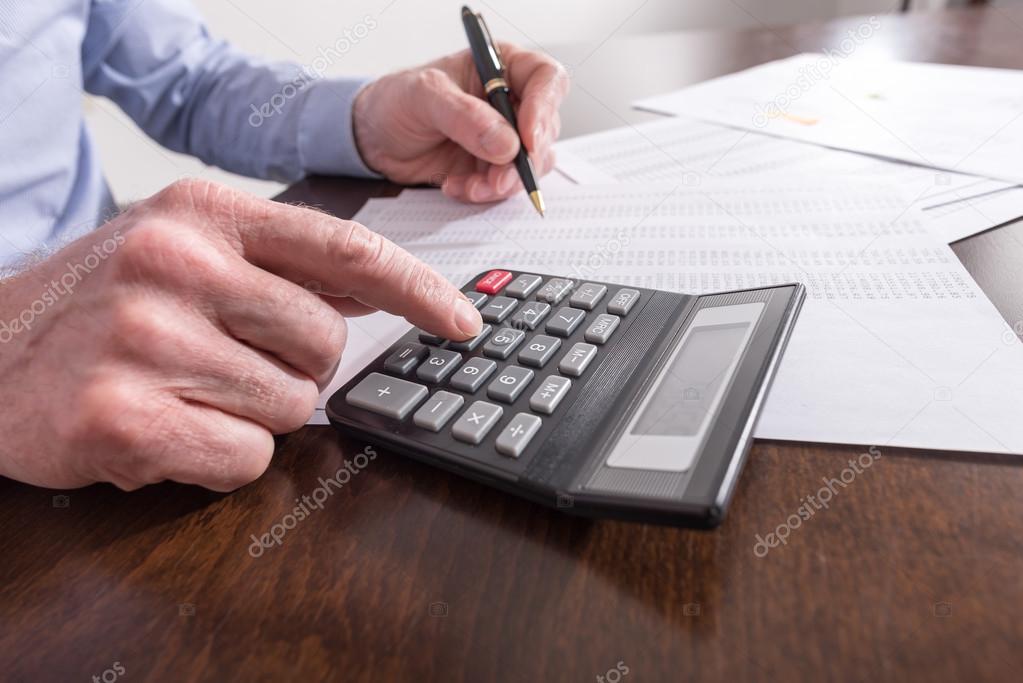 Man doing his accounting