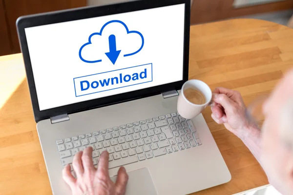 Kavramı bir dizüstü bilgisayarda veri indirme