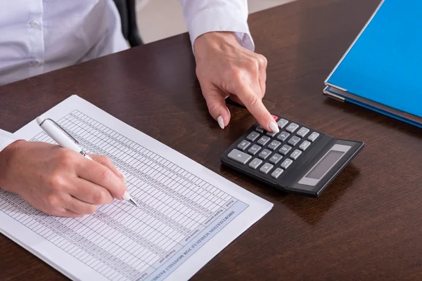 Woman doing her accounting — Stock Photo, Image