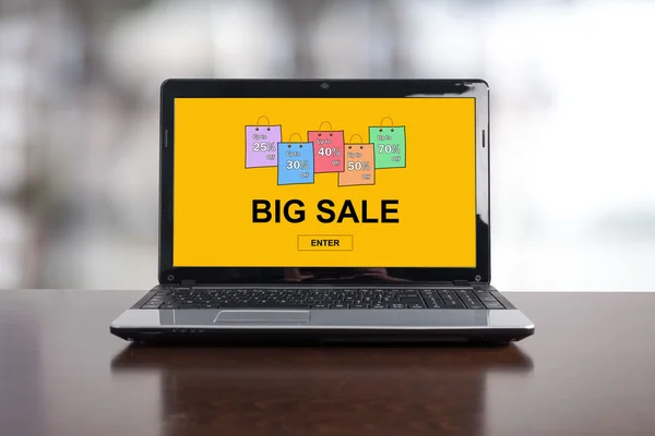 stock image Big sale concept on a laptop