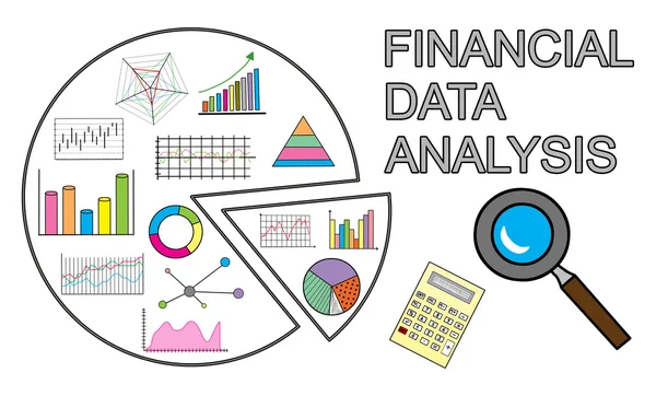 Concept d'analyse des données financières sur fond blanc — Photo