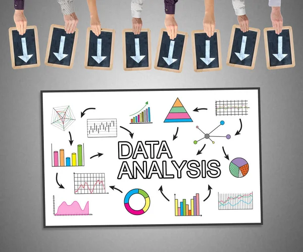 Conceito de análise de dados em um quadro branco — Fotografia de Stock