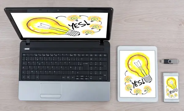 Concept d'idées sur différents appareils — Photo