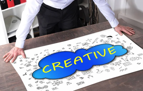 Koncepcja kreatywność na biurku — Zdjęcie stockowe