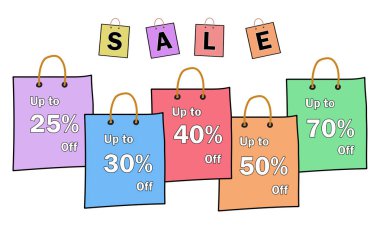 beyaz zemin üzerinde satış konsepti