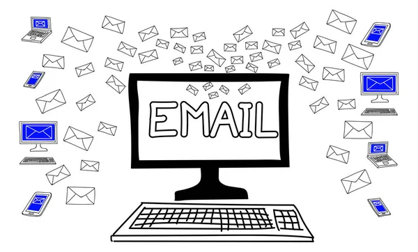 Beyaz arka plan üzerinde e-posta kavramı — Stok fotoğraf