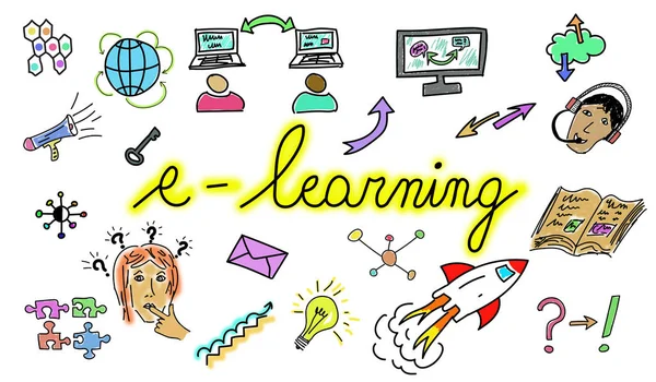 Az e-learning koncepció — Stock Fotó
