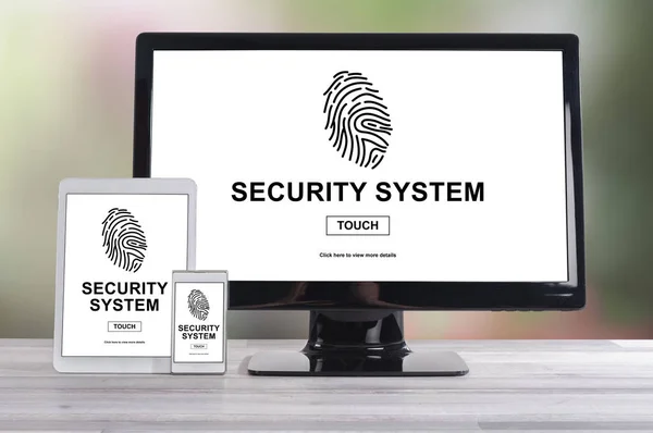 Biztonsági rendszer fogalma a különböző eszközök — Stock Fotó
