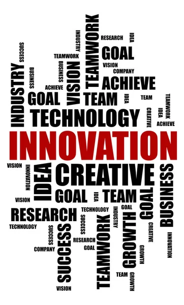 Inovação conceito nuvem palavra no fundo branco — Fotografia de Stock